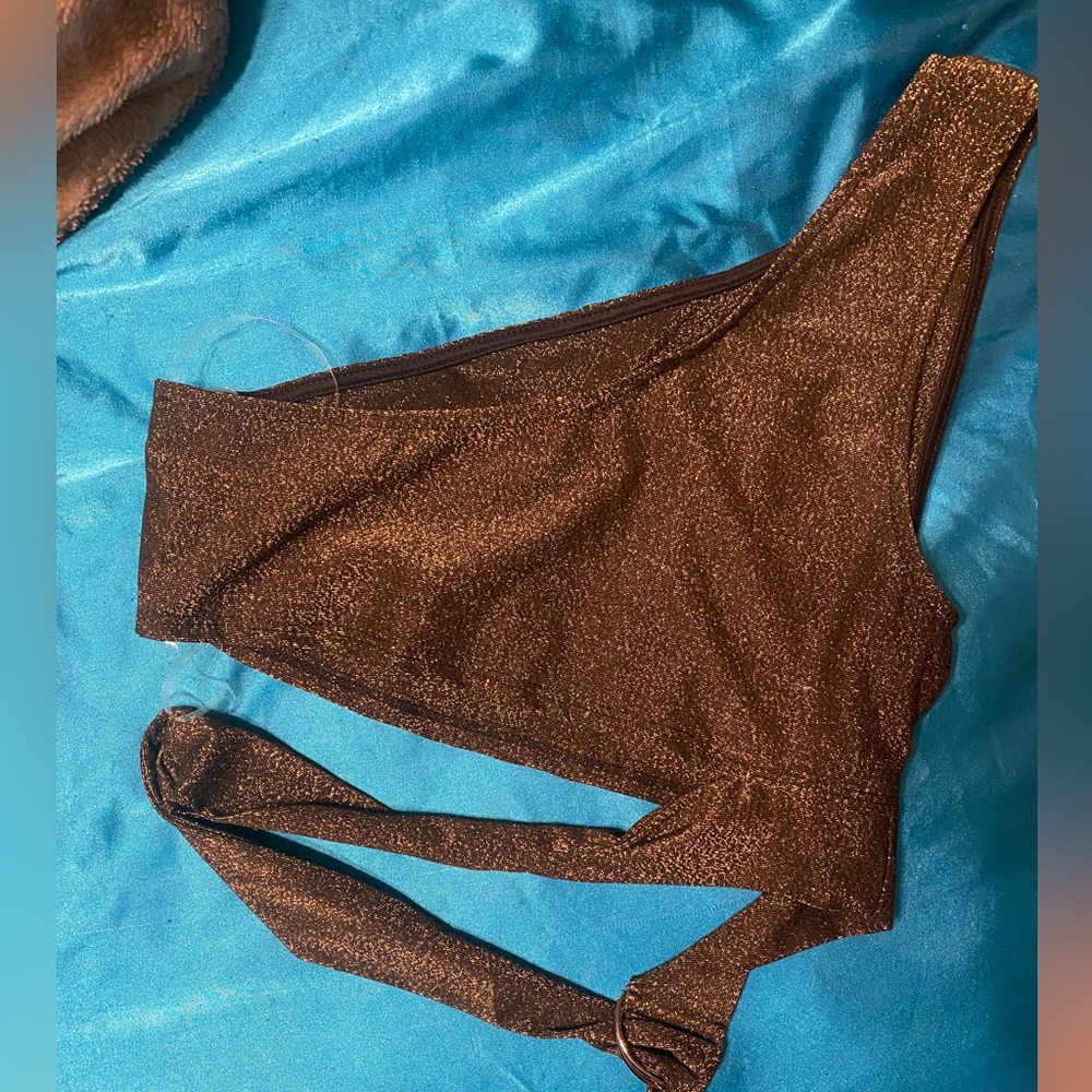 Fashion Q| Sparkly One Shoulder Crop Top